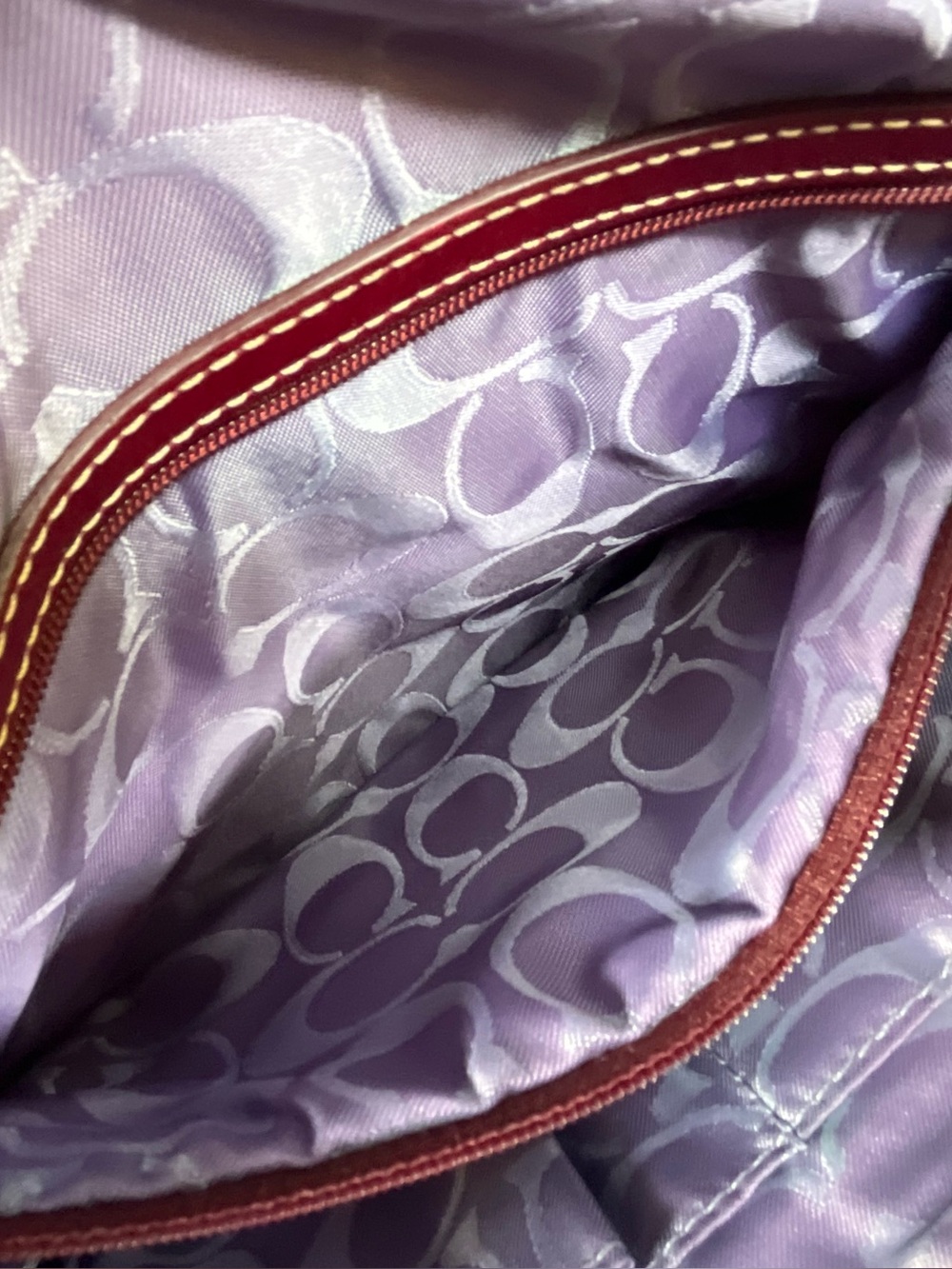 Vintage Y2K Coach Soho Suede Shoulder Flap - Style 9664 - Plum - Picture 13 of 16